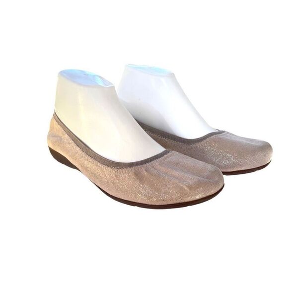 Abeo Tia BIO System Ballet Flats Slip On Golden Metallic Leather Shoes Size 9.5N - Picture 10 of 12